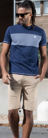 D555 Swansea Cut And Sew Crew Neck T-Shirt Navy - T-shirts - T-shirts Homme Grande Taille