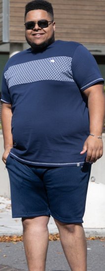 D555 Swansea Cut And Sew Crew Neck T-Shirt Navy - T-shirts - T-shirts Homme Grande Taille