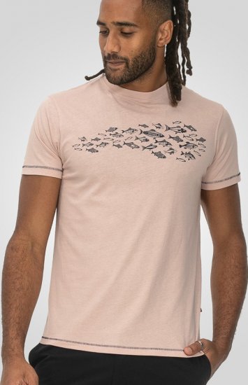 D555 Bournemouth Shoal Of Fish Printed Crew Neck T-Shirt Pink - T-shirts - T-shirts Homme Grande Taille