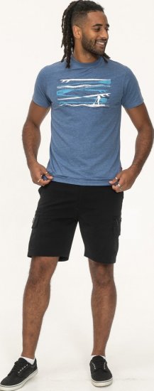 D555 Cardiff Surfer And Waves Printed Crew Neck T-shirt Denim Marl - T-shirts - T-shirts Homme Grande Taille