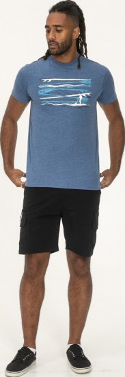 D555 Cardiff Surfer And Waves Printed Crew Neck T-shirt Denim Marl - T-shirts - T-shirts Homme Grande Taille
