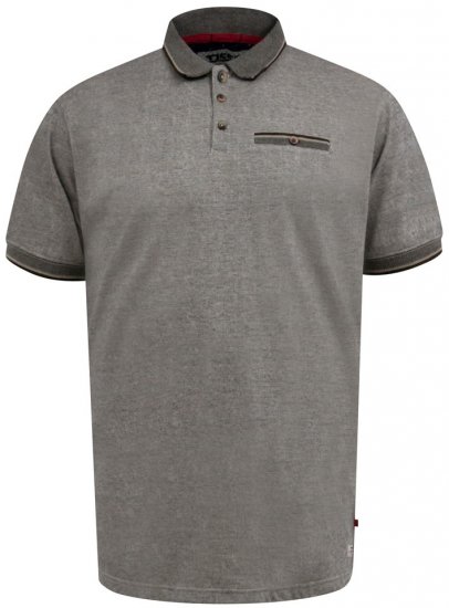 D555 Holyhead Polo Texturé Avec Poche Poitrine Gris - Polos - Polos homme grande taille