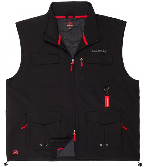 Adamo Tommy Outdoor Vest Black - Sport & outdoor - Vêtements de sport grande taille 