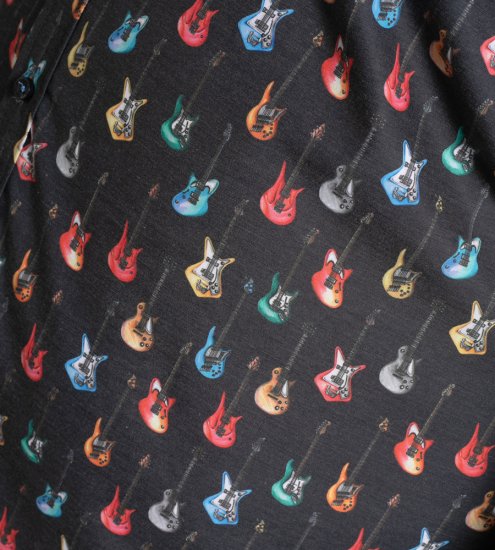 D555 Wakefield Long Sleeve AOP Guitar Printed Shirt Grey - Chemises - Chemises Grandes Tailles Hommes