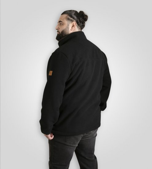 D555 Louth Micro Fleece Jacket with Sherpa Lining Black - Vestes - Vestes homme grandes tailles