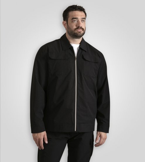 D555 Wimbledon Couture Stretch Jacket with Zipper Black TALL SIZE - Vestes - Vestes homme grandes tailles