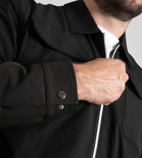 D555 Wimbledon Couture Stretch Jacket with Zipper Black TALL SIZE - Vestes - Vestes homme grandes tailles