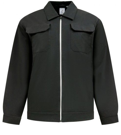 D555 Wimbledon Couture Stretch Jacket with Zipper Black - Vestes - Vestes homme grandes tailles