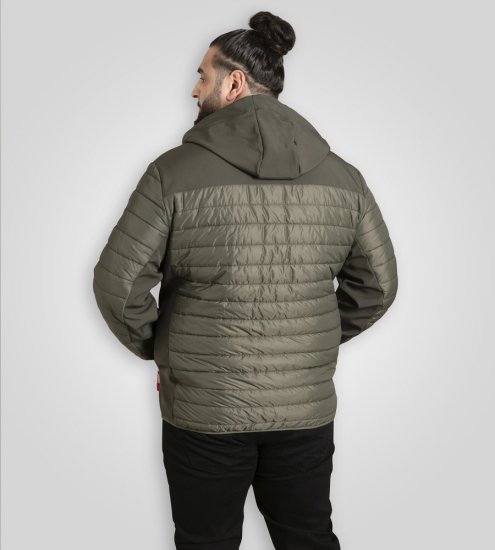 D555 Northfield Veste hybrid softshell avec capuche kaki - Vestes - Vestes homme grandes tailles