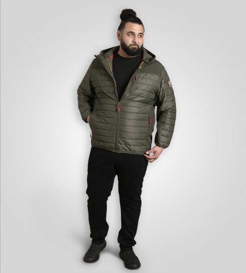 D555 Northfield Veste hybrid softshell avec capuche kaki - Vestes - Vestes homme grandes tailles