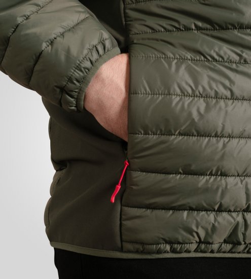 D555 Northfield Veste hybrid softshell avec capuche kaki - Vestes - Vestes homme grandes tailles