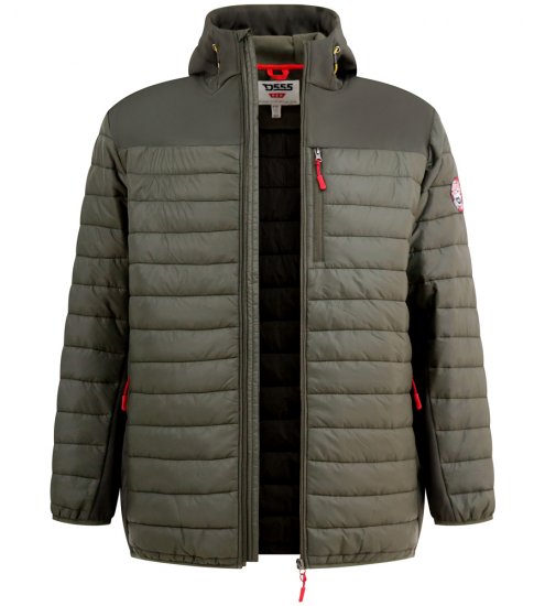 D555 Northfield Veste hybrid softshell avec capuche kaki - Vestes - Vestes homme grandes tailles