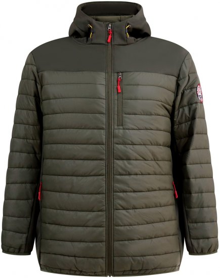 D555 Northfield Veste hybrid softshell avec capuche kaki - Vestes - Vestes homme grandes tailles