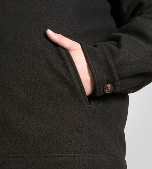 D555 Epsom Harrington Jacket with Zip Through Collared Melton Black - Vestes - Vestes homme grandes tailles