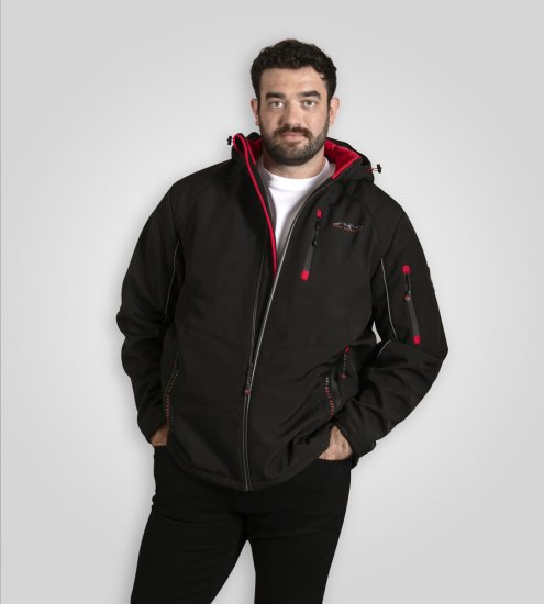 D555 Fretwell Padded Softshell Jacket with Detachable Hood Black - Vestes - Vestes homme grandes tailles
