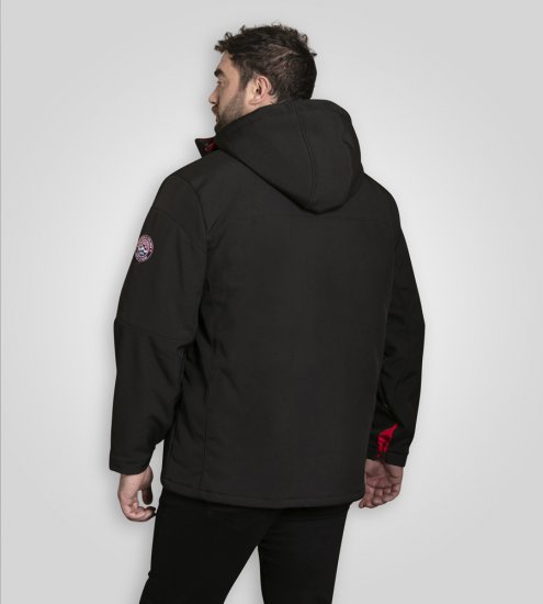 D555 Fretwell Padded Softshell Jacket with Detachable Hood Black - Vestes - Vestes homme grandes tailles