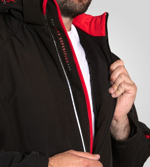 D555 Fretwell Padded Softshell Jacket with Detachable Hood Black - Vestes - Vestes homme grandes tailles