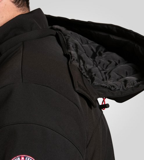 D555 Fretwell Padded Softshell Jacket with Detachable Hood Black - Vestes - Vestes homme grandes tailles