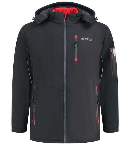 D555 Fretwell Padded Softshell Jacket with Detachable Hood Black - Vestes - Vestes homme grandes tailles