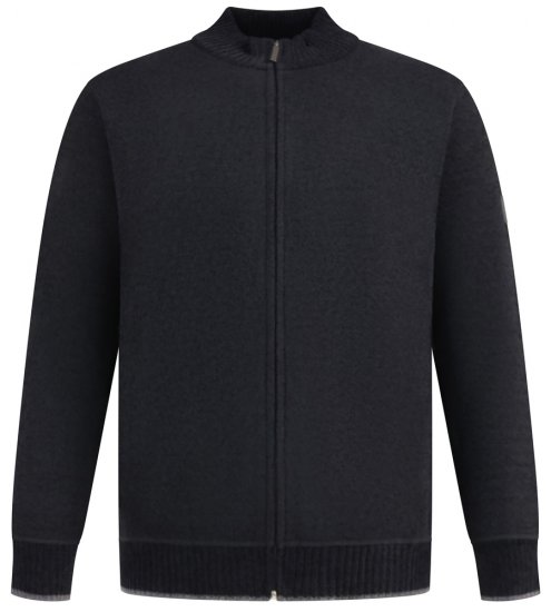 D555 Enrique Gilet En Chenille Tricotée Avec Zip Noir - Sweatshirts & hoodies - Sweatshirts/Hoodies grande taille homme