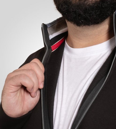 D555 Johnson Fleece Zip Through Sweatshirt with Chest Embroidery - Sweatshirts & hoodies - Sweatshirts/Hoodies grande taille homme