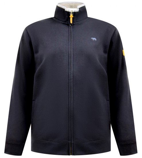 D555 Johnson Zip Through Fleece Sweatshirt with Chest Embroidery Navy - Sweatshirts & Hoodies - Sweatshirts/Hoodies grande taille homme