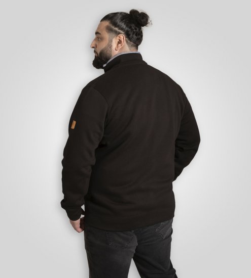 D555 Russel Fleece Sweatshirt with Chest Embroidery Black - Sweatshirts & hoodies - Sweatshirts/Hoodies grande taille homme