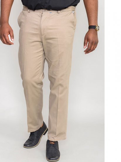 D555 Bruno Stretch Chino pants with Extenda Waist Beige - Jeans et pantalons - Jeans et Pantalons grande taille 