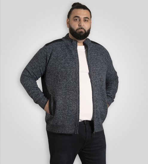 D555 Dereham 1 Gilet Tricoté Zippé Avec Doublure Bleu Marine - Sweatshirts & hoodies - Sweatshirts/Hoodies grande taille homme