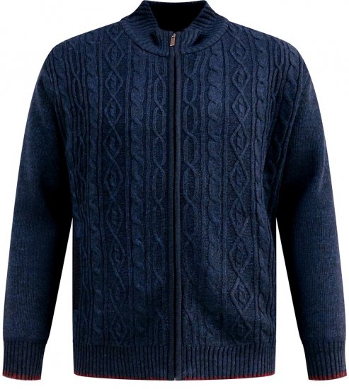 D555 Gillingham Gilet Tricoté Zippé Avec Doublure Bleu Marine - Sweatshirts & hoodies - Sweatshirts/Hoodies grande taille homme