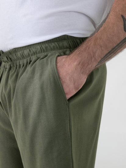 D555 Mitchell 1 Short Stretch avec Taille Élastique Khaki - Pantalons/shorts de survêtement - Survêtement/jogging grandes tailles