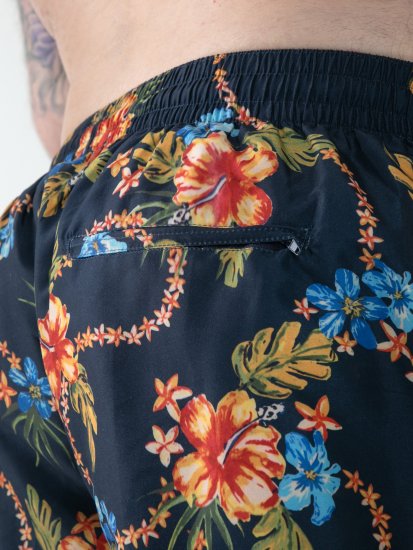 D555 Dawson AO Short de Bain avec Imprimé Hawaïen Bleu Marine - Sous-vêtements & bain - Sous-vêtements Grande Taille