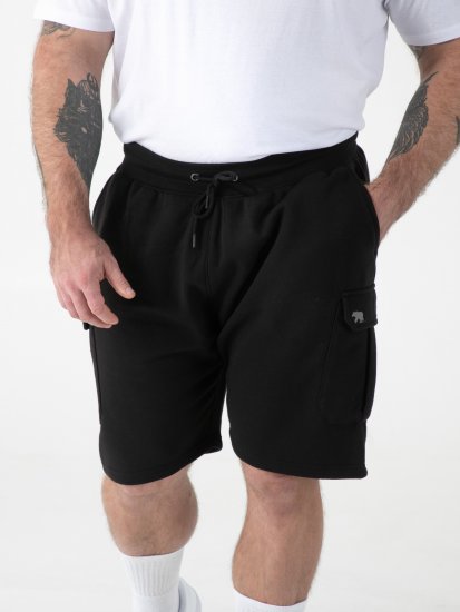 D555 Robinson 1 Short Fleece Cargo avec Taille Élastique Noir - Pantalons/shorts de survêtement - Survêtement/jogging grandes tailles