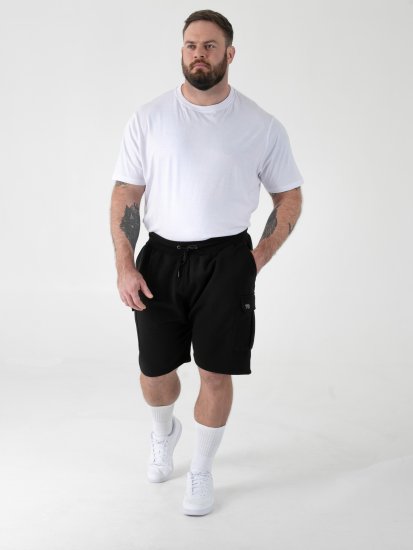 D555 Robinson 1 Short Fleece Cargo avec Taille Élastique Noir - Pantalons/shorts de survêtement - Survêtement/jogging grandes tailles