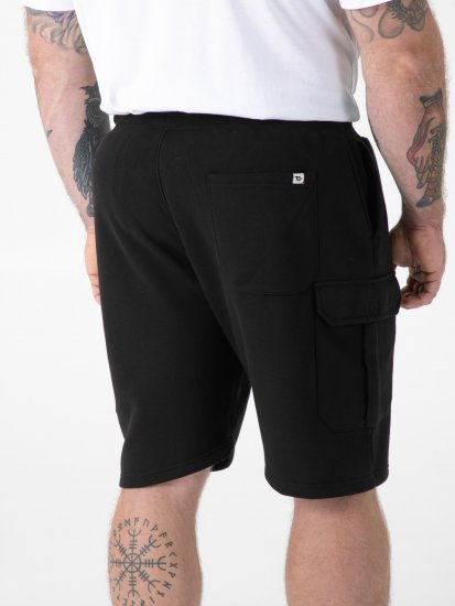 D555 Robinson 1 Short Fleece Cargo avec Taille Élastique Noir - Pantalons/shorts de survêtement - Survêtement/jogging grandes tailles
