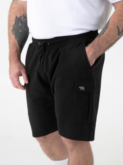 D555 Robinson 1 Short Fleece Cargo avec Taille Élastique Noir - Pantalons/shorts de survêtement - Survêtement/jogging grandes tailles
