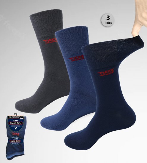 D555 Harold 2 Multi Color Pack of 3 Extra Wide Comfort Fit Socks - Sous-vêtements & Bain - Sous-vêtements Grande Taille