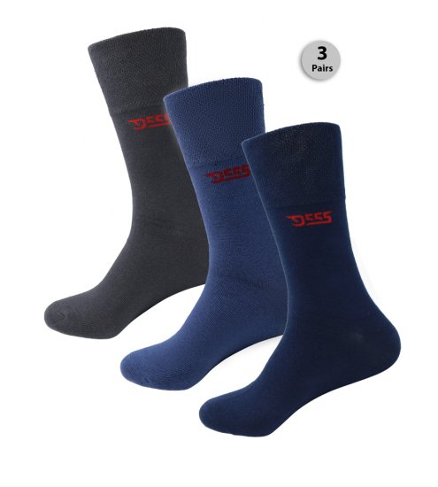 D555 Harold 2 Multi Color Pack of 3 Extra Wide Comfort Fit Socks - Sous-vêtements & Bain - Sous-vêtements Grande Taille