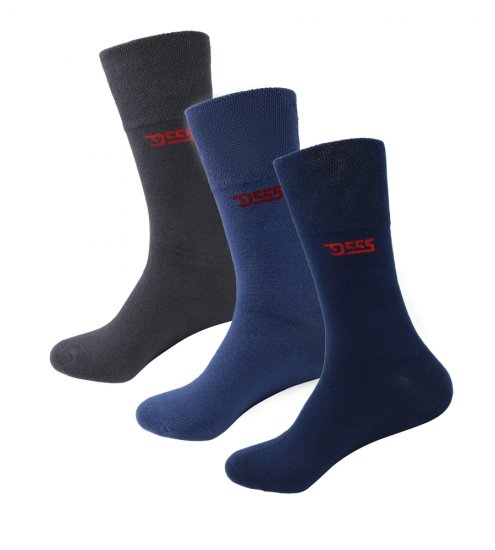 D555 Harold 2 Multi Color Pack of 3 Extra Wide Comfort Fit Socks - Sous-vêtements & Bain - Sous-vêtements Grande Taille