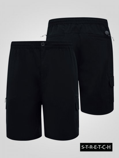D555 Thomas Short Stretch avec Taille Élastique Noir - Shorts - Shorts hommes grande taille