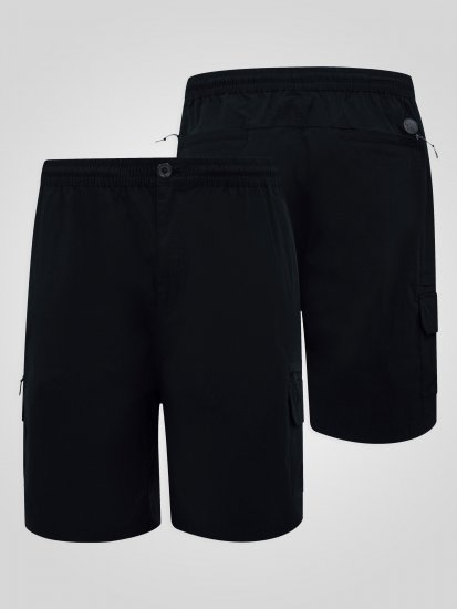 D555 Thomas Short Stretch avec Taille Élastique Noir - Shorts - Shorts hommes grande taille