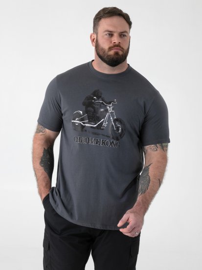 D555 Craig Gorilla Biker T-shirt Imprimé Gris Foncé - T-shirts - T-shirts Homme Grande Taille