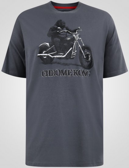 D555 Craig Gorilla Biker T-shirt Imprimé Gris Foncé - T-shirts - T-shirts Homme Grande Taille