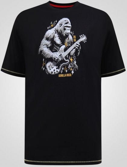 D555 Macfarlan T-shirt avec Imprimé Gorille Noir - Tous les vêtements - Vêtements grande taille pour hommes