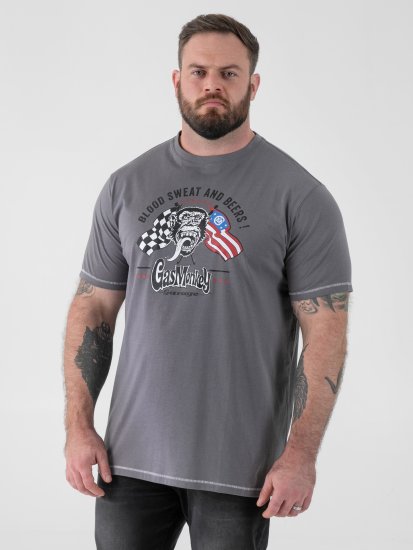 D555 Jasper Official Gas Monkey T-shirt Imprimé Gris - T-shirts - T-shirts Homme Grande Taille