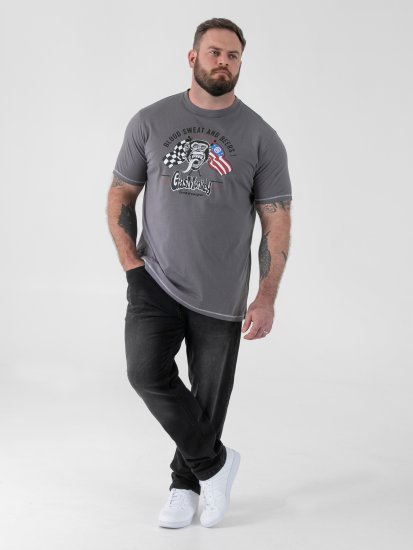 D555 Jasper Official Gas Monkey T-shirt Imprimé Gris - T-shirts - T-shirts Homme Grande Taille