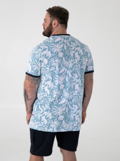 D555 Shoreham AO T-shirt avec Imprimé Venice Beach Bleu - T-shirts - T-shirts Homme Grande Taille