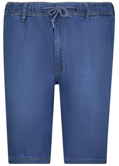 Adamo 199110 Short en jean à taille élastique Bleu moyen - Shorts - Shorts hommes grande taille