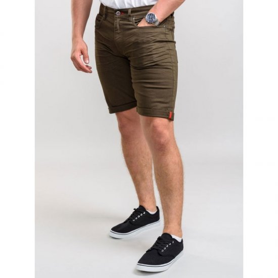 D555 Gilbert Stretch Shorts Khaki - Shorts - Shorts hommes grande taille