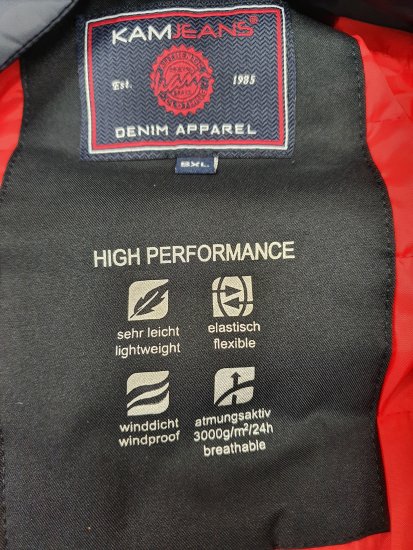 Kam Jeans KV107 Performance Jacket Navy - Vestes - Vestes homme grandes tailles